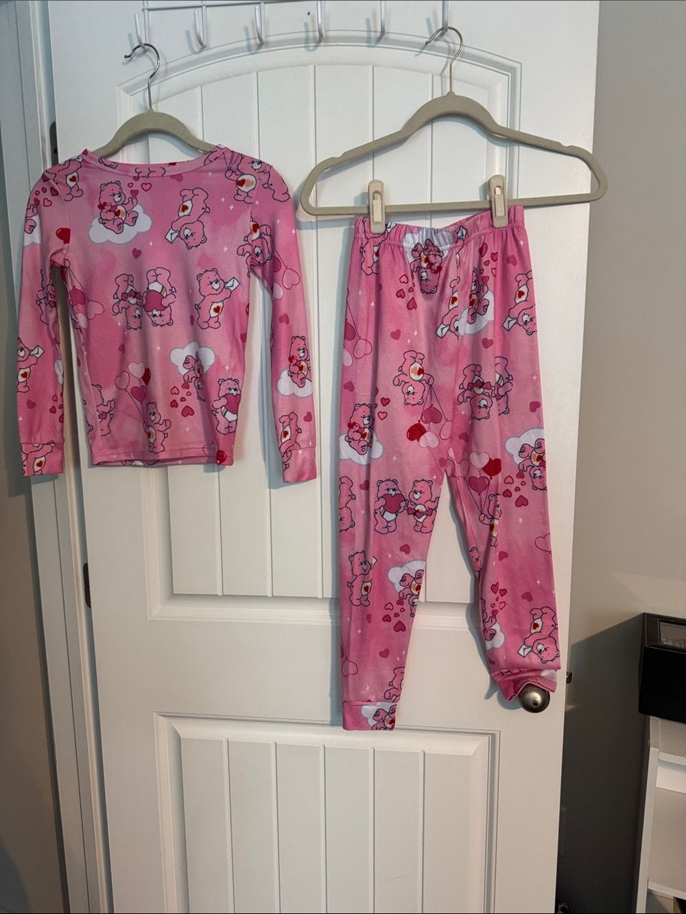 Care Bears Pink Heart Print Long Sleeve Pajama Set